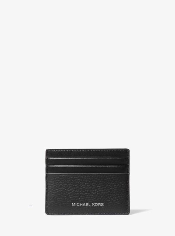 Panske Penazenky Michael Kors Cooper Pebbled Leather Tall Card Case Čierne - Doplnky Michael Kors Slevy | EBXMK-7831